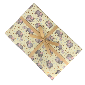 Gavepapir med elefant motiv | Beige