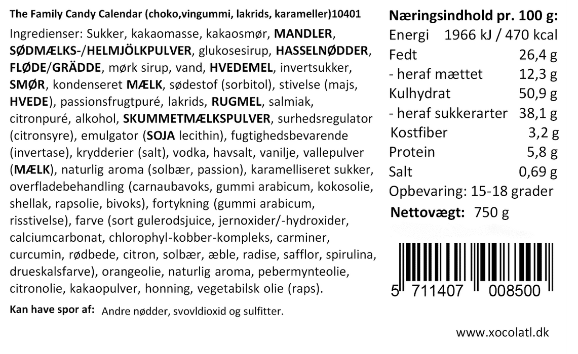 Familie julekalender med søde sager | Xocolatl