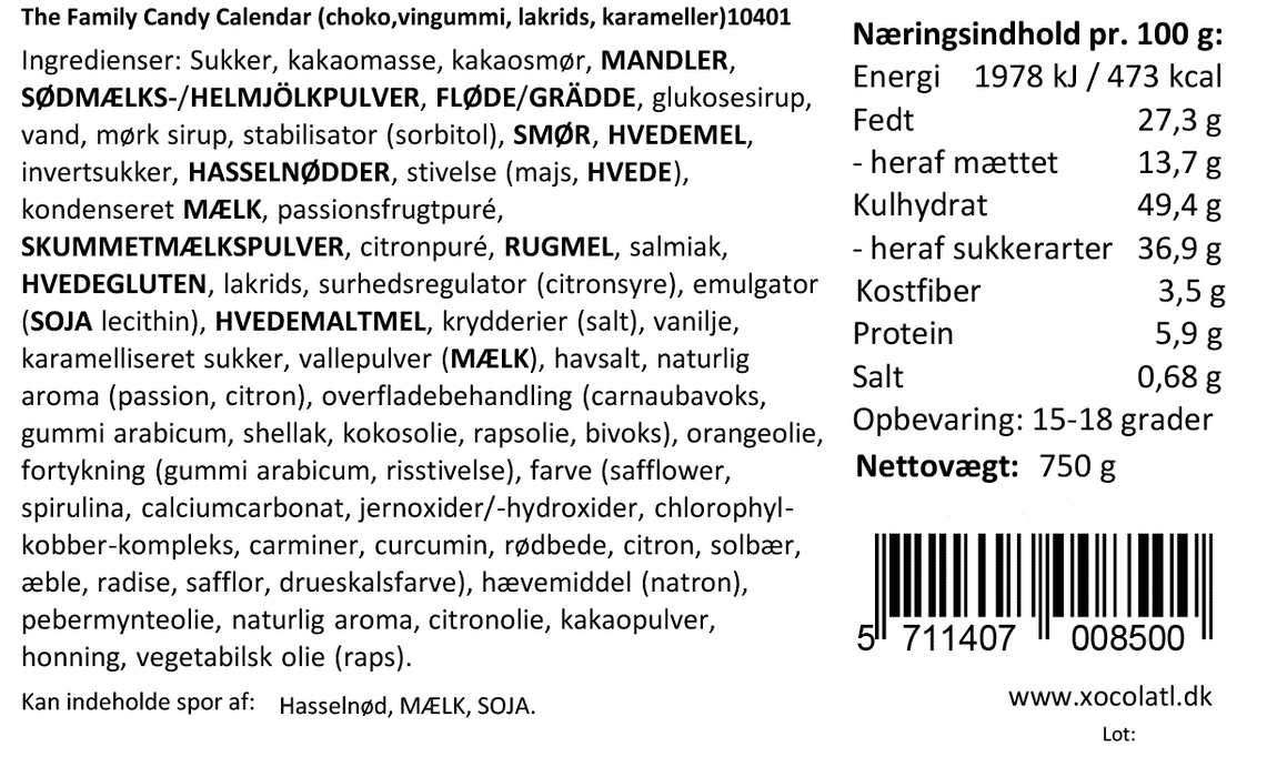 Familiejulekalender med søde sager | Xocolatl