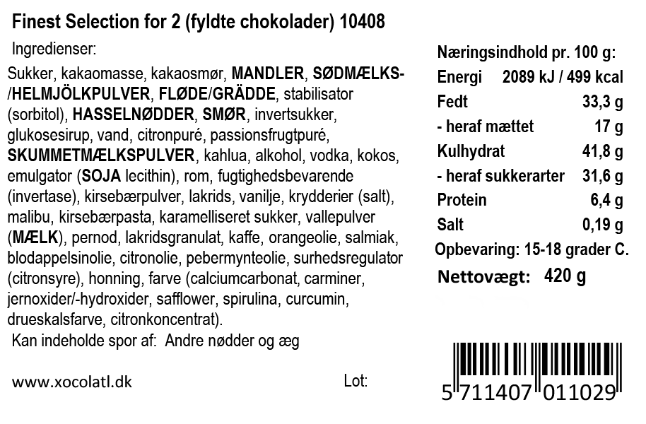 Finest Selection julekalender til 2 personer | Xocolatl