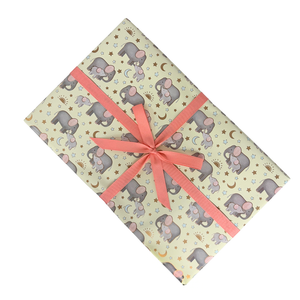 Gavepapir med elefant motiv | Peach
