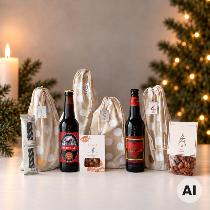 Adventskalender med danske juleøl og snacks | Gaestus