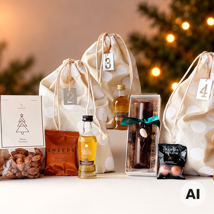 Adventskalender med whisky og snacks | Gaestus