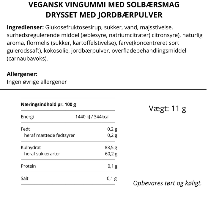 Vingummi | Solbær med Jordbær | Flowpack 11 g.