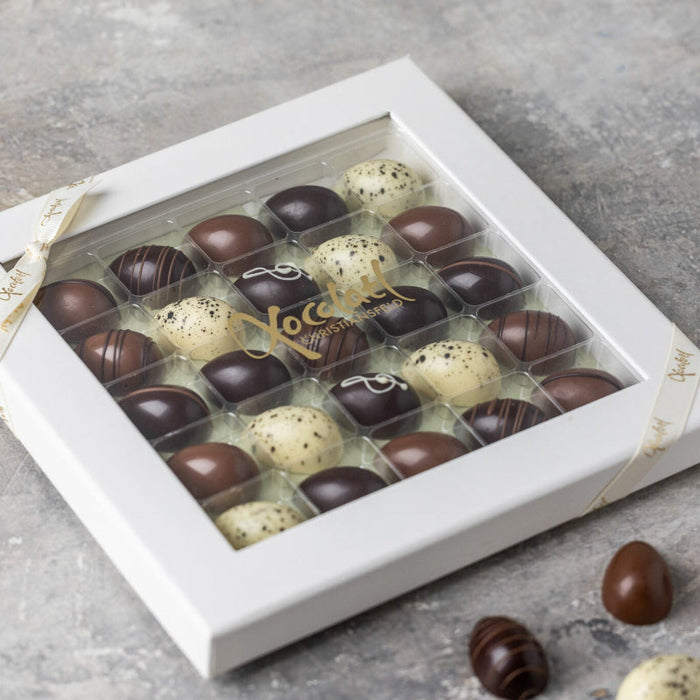 Gaveæske med 25 mini-påskeæg med fyld | Xocolatl