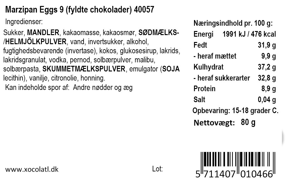 Gaveæske m. 9 marcipanæg | Xocolatl