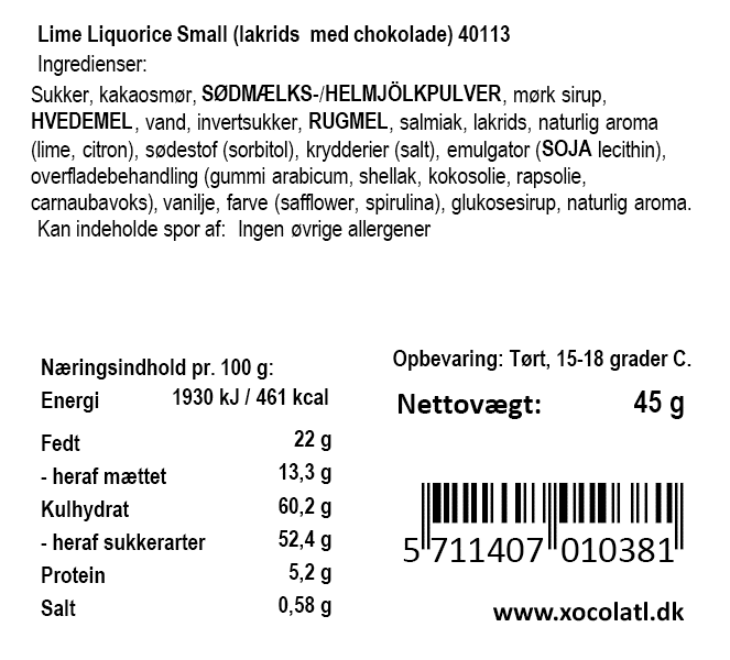 Lakrids med hvid chokolade og lime | Xocolatl