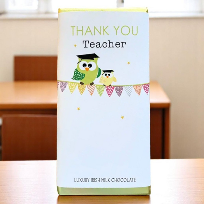 Budskabs chokolade: "THANK YOU Teacher"