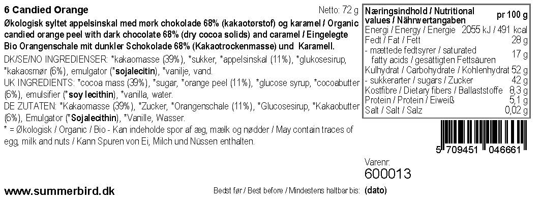 Kandiseret appelsin m. Chokolade | Summerbird