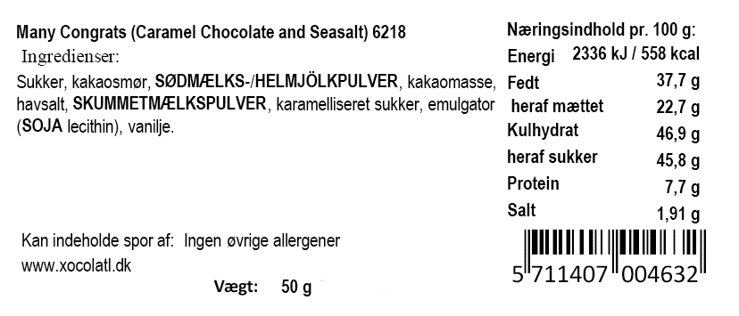 Chokoladeplade 'Many Congrats' fra Xocolatl