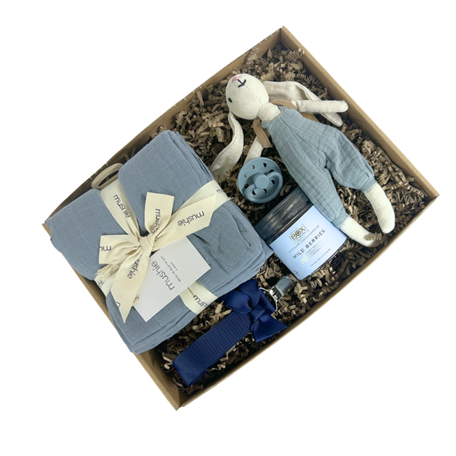 Barselsgave Dreng blå med lækkerier 