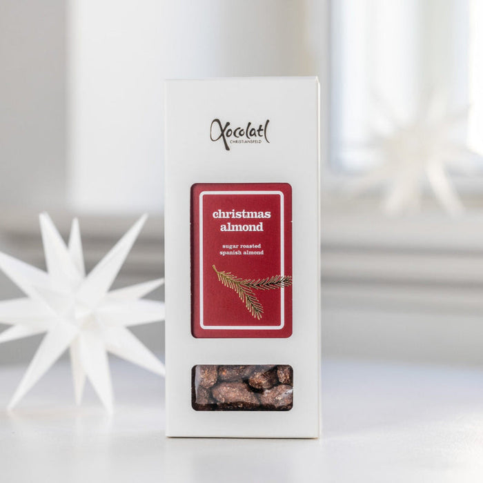 Brændte mandler i juleæske fra Xocolatl – lækker julesnack og gaveidé.