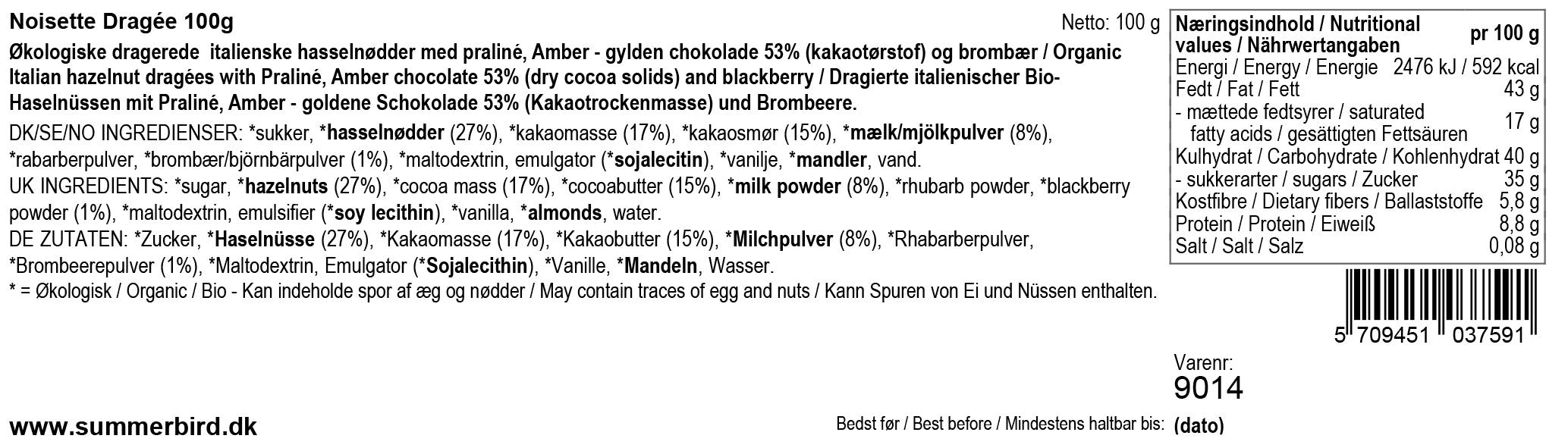 Amber Noisette, Hasselnødder | Summerbird