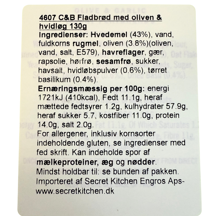 Snackbrød | med oliven og hvidløg