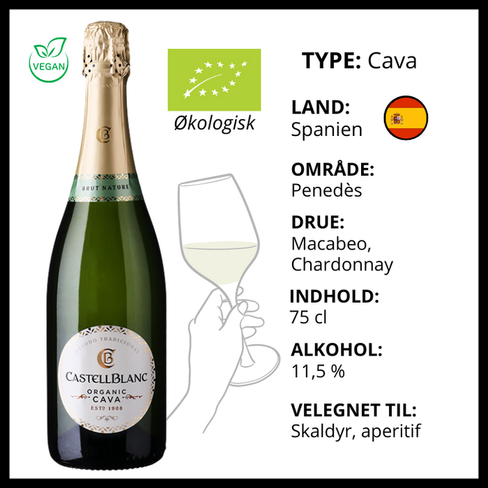 Mousserende | Castellblanc Cava Brut Nature | øko