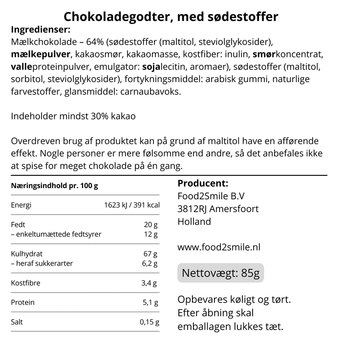 Chocosmiles | Uden tilsat sukker