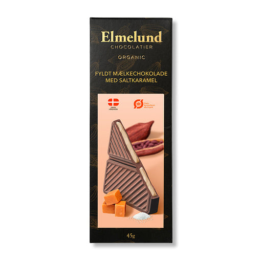 Elmelund Chocolatier, chokoladeplade med mælkechokolade og saltkaramel