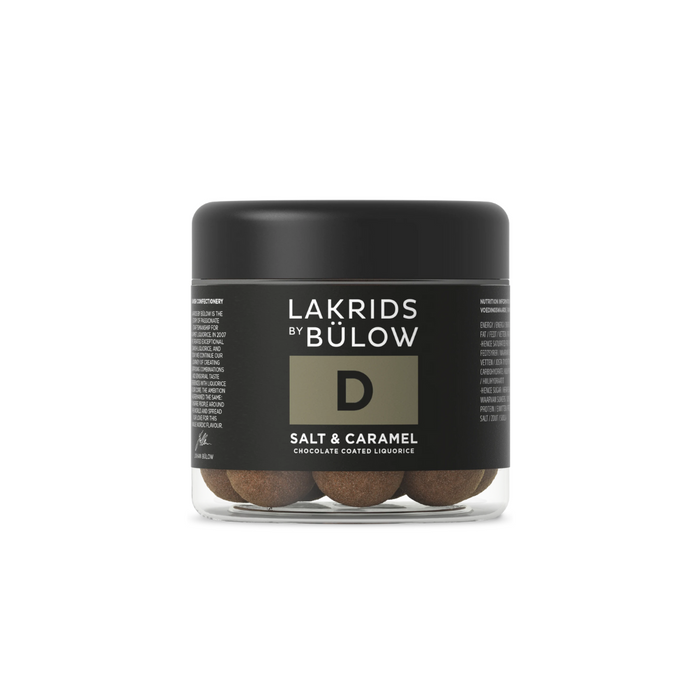 Lakrids i chokolade fra Lakrids By Bülow med salt og karamel smag