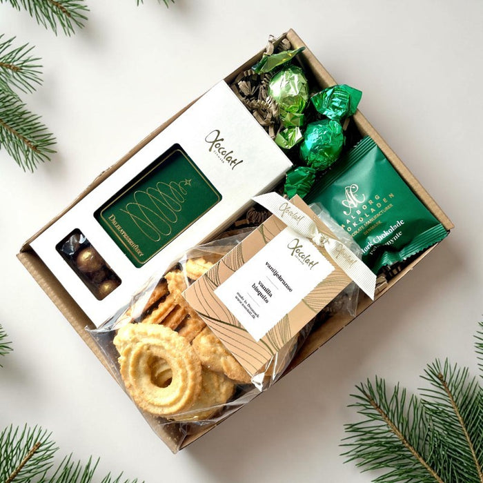 Grøn julehygge med chokolade og vaniljekranse