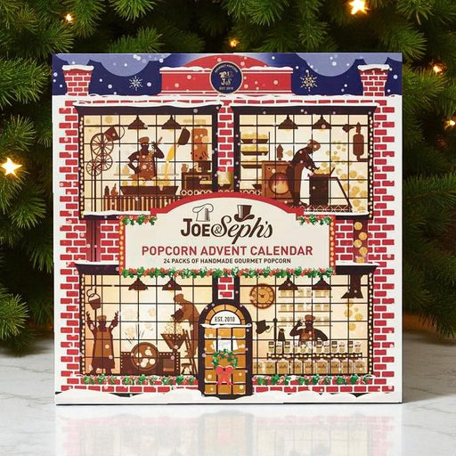 Gourmet popcorn julekalender – eventyrlig julebog med 24 låger, der gemmer 19 unikke smagsvarianter, inkl. klassikere, julesmage og limited editions.	