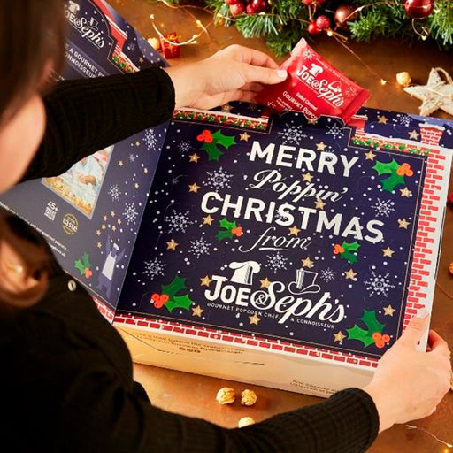 Joe & Seph's Popcorn Julekalender. Bestil online hos Delikatessehuset.