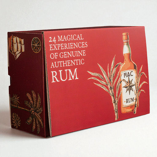 Rom Julekalender med 24 flasker små rom fra MacY - køb den hos Delikatessehuset.