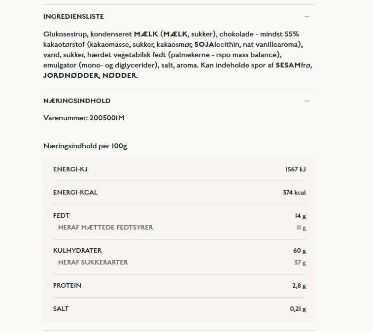 Karamelbar | Fløde med mørk chokolade