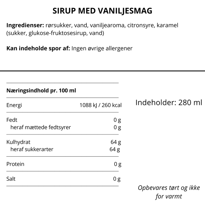 Kaffe sirup - Vanilje