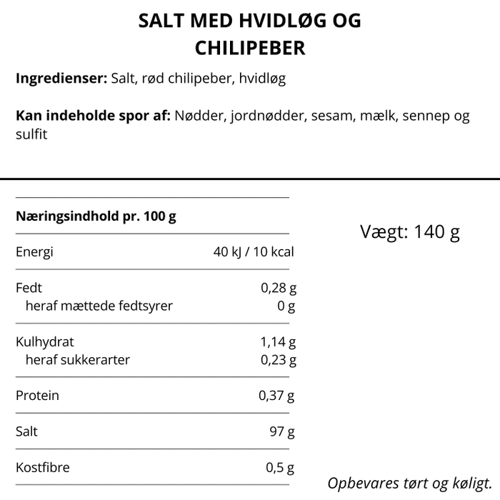 Salt | Hvidløg og Rød Chili Peber