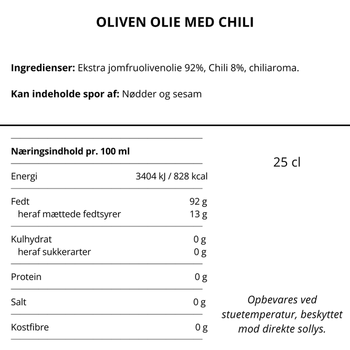 Olivenolie Med Chili