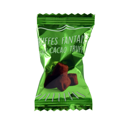 Lysegrøn flowpack med Weibels Lemon Pie chokoladetrøffel