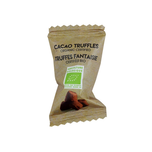 Enkeltindpakket økologisk trøffel med mørk chokolade og kakao