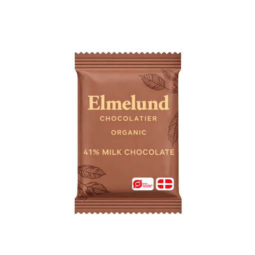 Elmelund enkeltindpakket økologisk 41 procent mælkechokolade 5 g