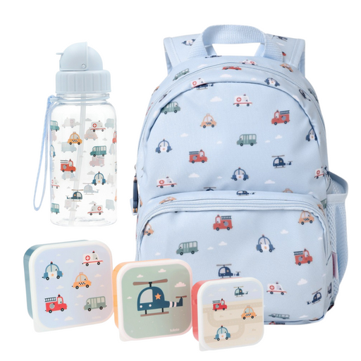 Denne søde og praktiske sampak er perfekt til børnehavebarnet, der er klar til hverdagen fyldt med leg, læring og små eventyr.

Sættet indeholder en&nbsp;Mini Rygsæk, en Plastikflaske med sugerør og et sæt med tre madkasser – alt sammen i børnevenligt design med glade farver og motiver, som dit barn vil elske.