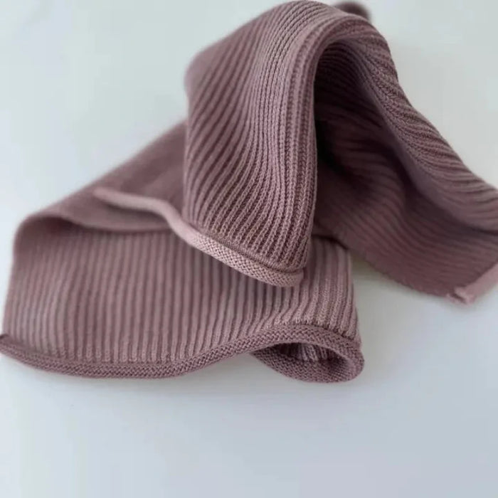 Strikket karklud i mørk rosa fra Aspegren