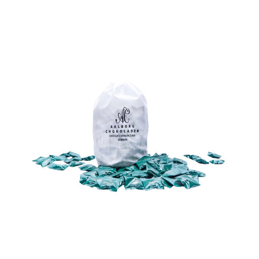 Pebermyntekugler med chokolade Flowpack 10 g fra Aalborg Chokoladen