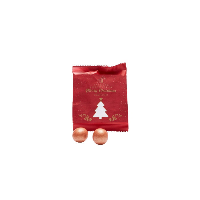 Karamelliserede juledragéer i flowpack 10 g fra Aalborg Chokoladen