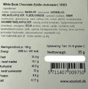 Julebog med 6 fyldte chokolader fra Xocolatl | Hvid